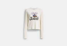 Coach | Brain Dead Kachi Mouse Graphic Long Sleeve Pointelle Top