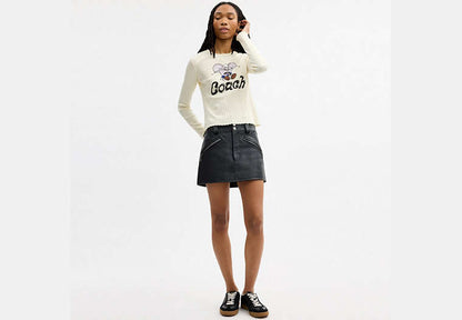 Coach | Brain Dead Kachi Mouse Graphic Long Sleeve Pointelle Top