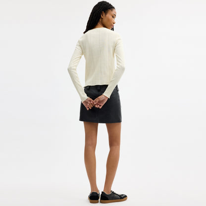 Coach | Brain Dead Kachi Mouse Graphic Long Sleeve Pointelle Top