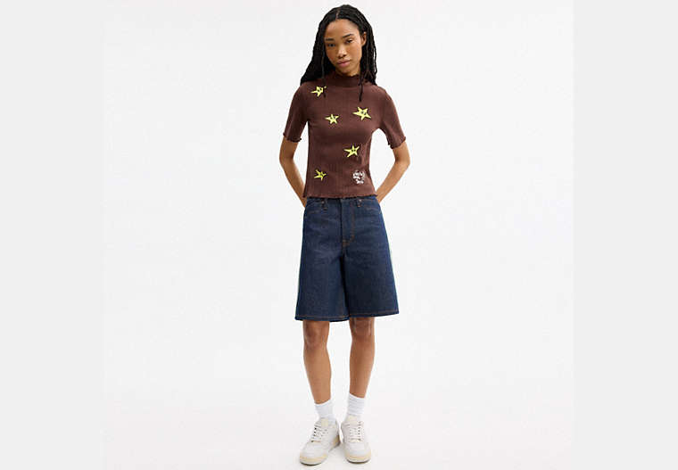 Coach | Brain Dead Graphic Pointelle Mockneck Top
