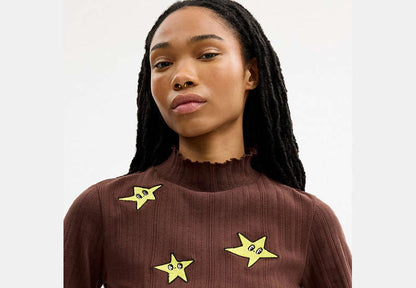 Coach | Brain Dead Graphic Pointelle Mockneck Top