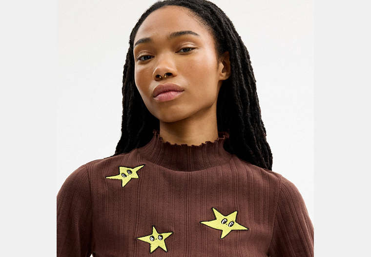 Coach | Brain Dead Graphic Pointelle Mockneck Top