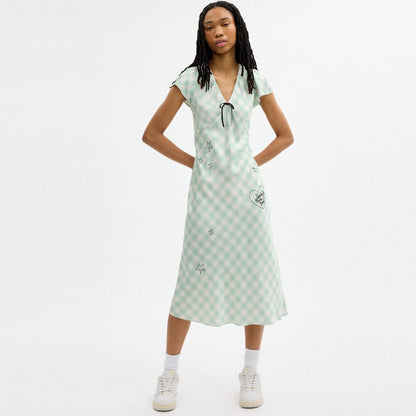 Coach | Brain Dead Embroidered Gingham Dress