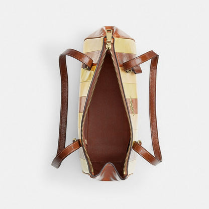 Asher Shoulder Bag With Striped Patchwork