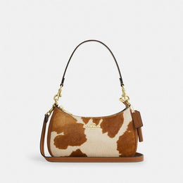 Teri Shoulder Bag In Haircalf With Cow Print