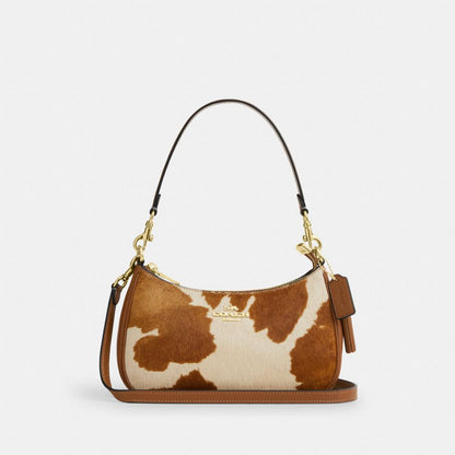 Teri Shoulder Bag In Haircalf With Cow Print