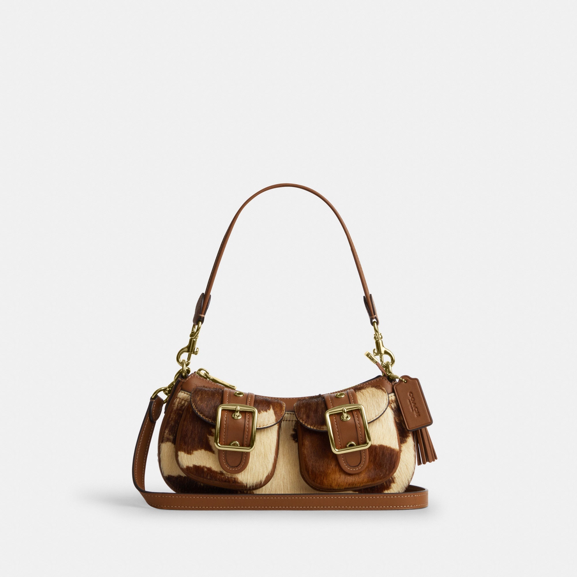 Ashton Shoulder Bag In Haircalf With Cow Print