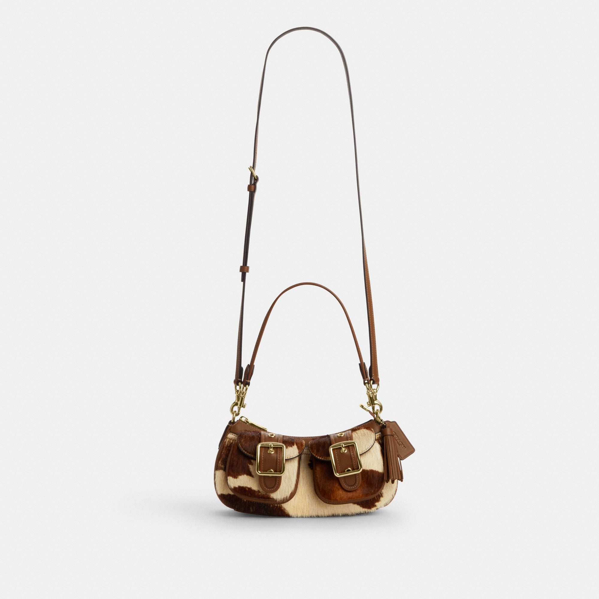 Ashton Shoulder Bag In Haircalf With Cow Print
