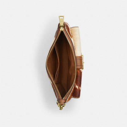 Ashton Wristlet In Haircalf With Cow Print