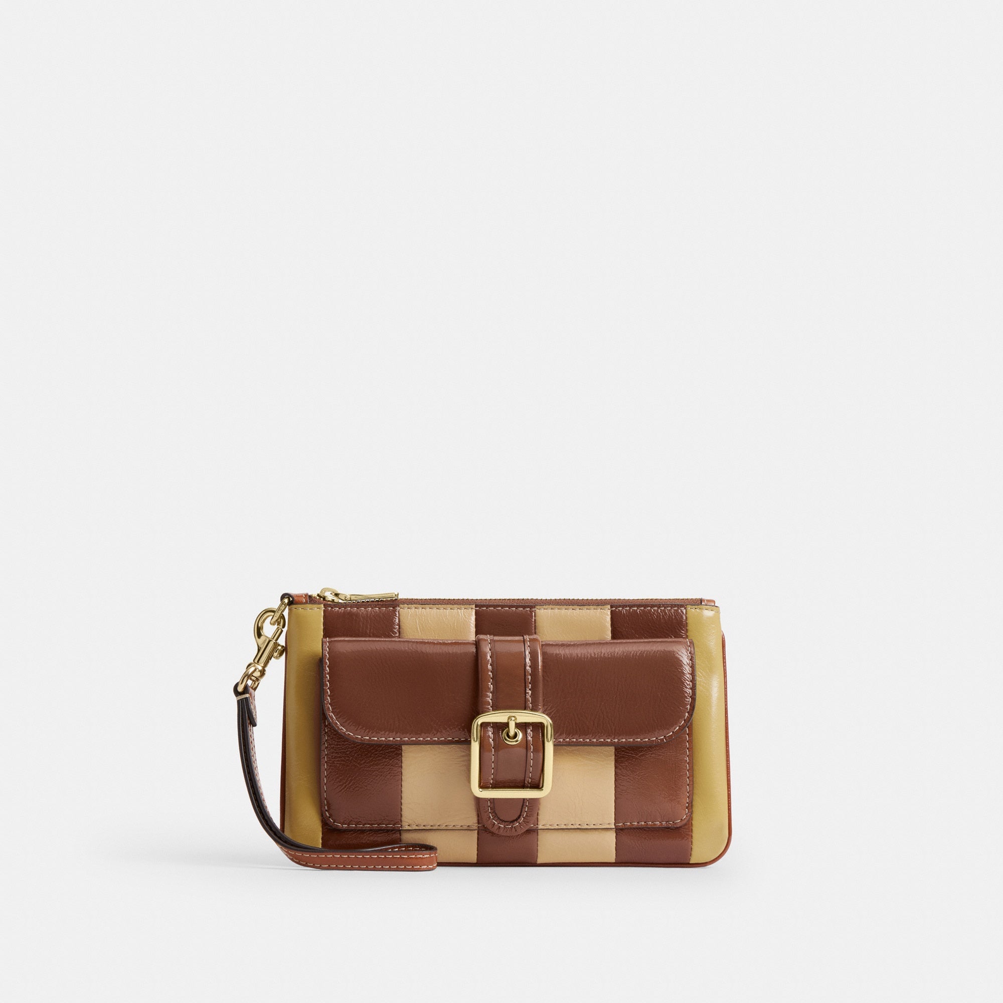Ashton Wristlet With Striped Patchwork