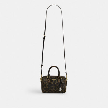 Mini Rowan Crossbody Bag In Loved Signature Canvas With Charms