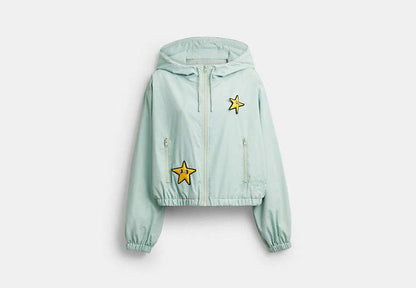 Coach | Brain Dead Star Cropped Windbreaker In Recycled Polyamide