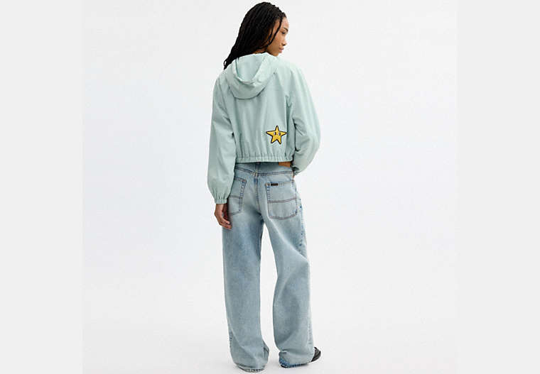 Coach | Brain Dead Star Cropped Windbreaker In Recycled Polyamide