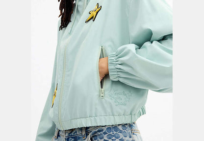 Coach | Brain Dead Star Cropped Windbreaker In Recycled Polyamide