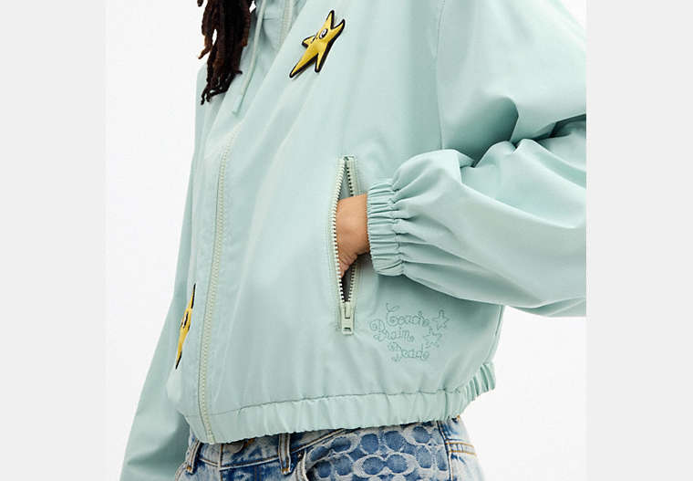 Coach | Brain Dead Star Cropped Windbreaker In Recycled Polyamide