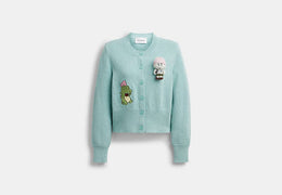 Coach | Brain Dead Plush Character Cardigan In Organic Cotton