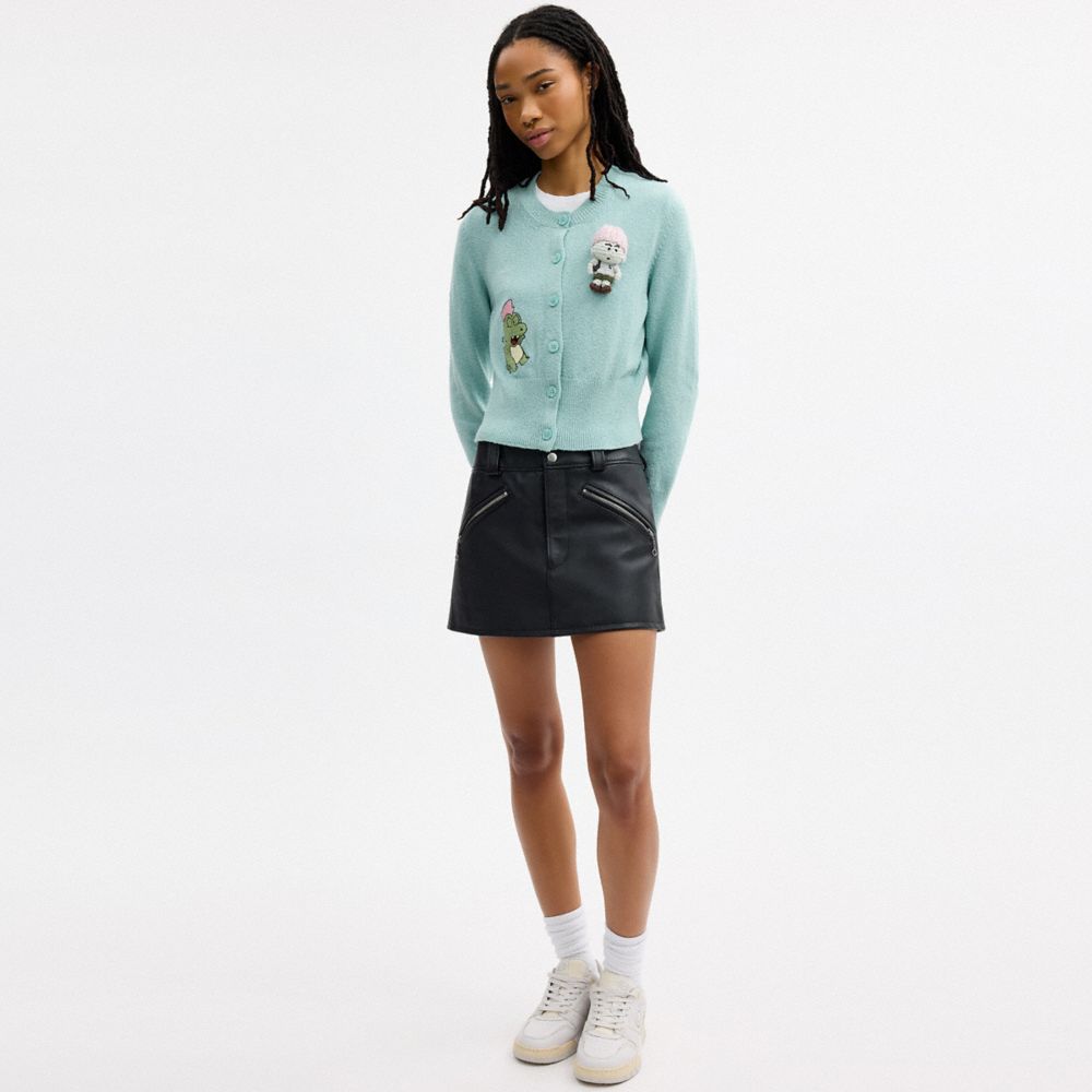 Coach | Brain Dead Plush Character Cardigan In Organic Cotton