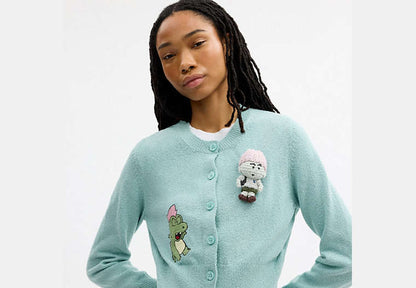 Coach | Brain Dead Plush Character Cardigan In Organic Cotton