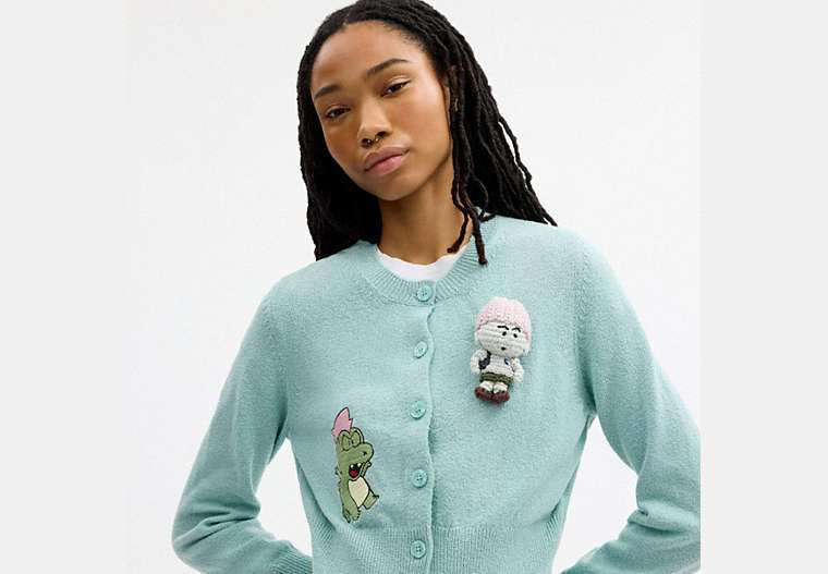 Coach | Brain Dead Plush Character Cardigan In Organic Cotton