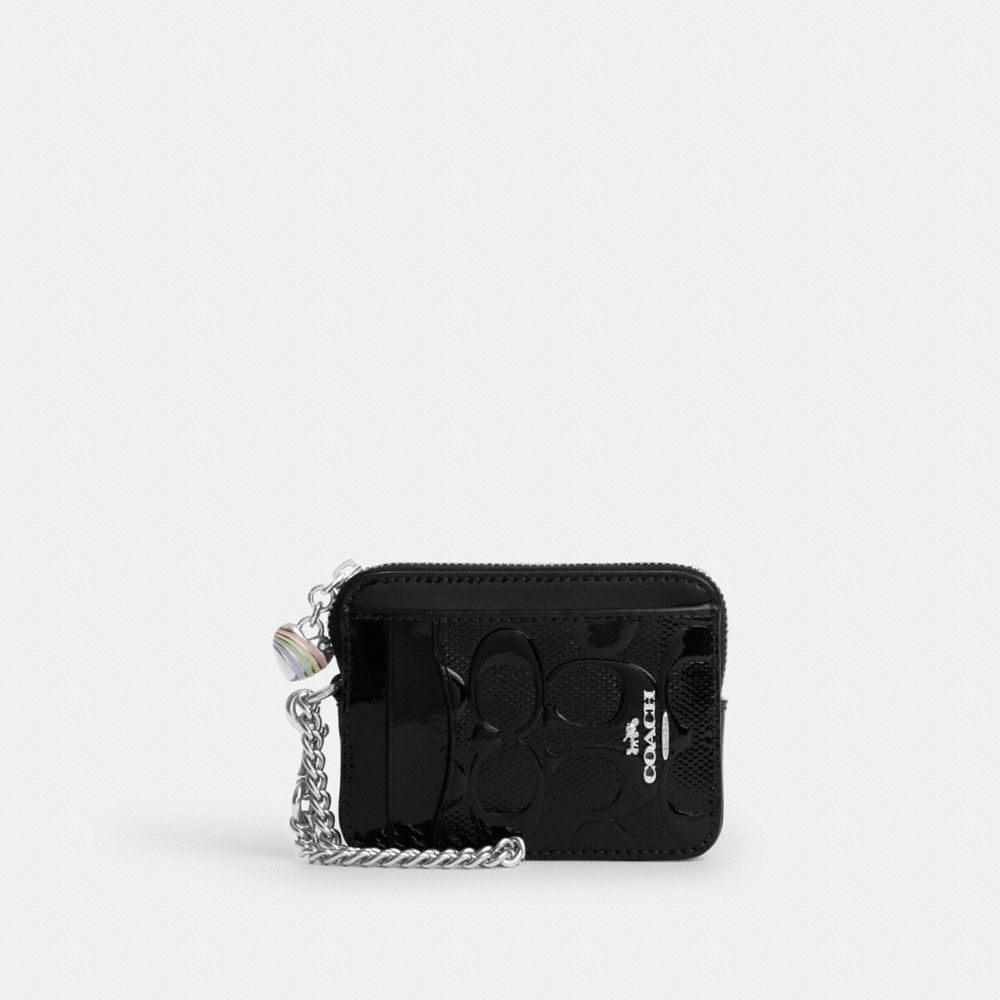Zip Card Case In Signature Denim