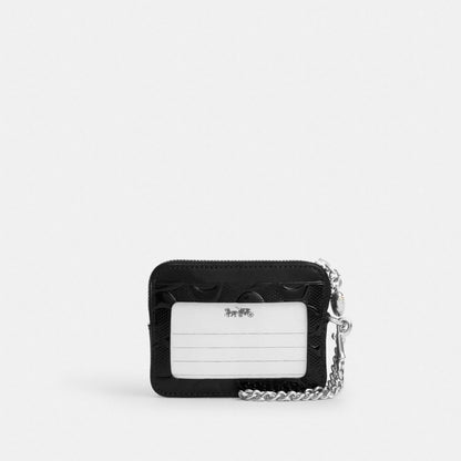 Zip Card Case In Signature Denim