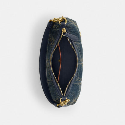 Juliet Shoulder Bag 25 In Regenerative Cotton Denim With Quilting