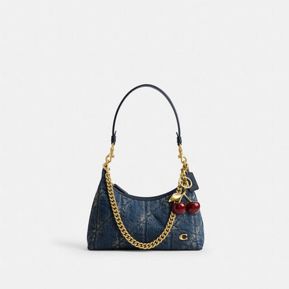 Juliet Shoulder Bag 25 In Regenerative Cotton Denim With Quilting