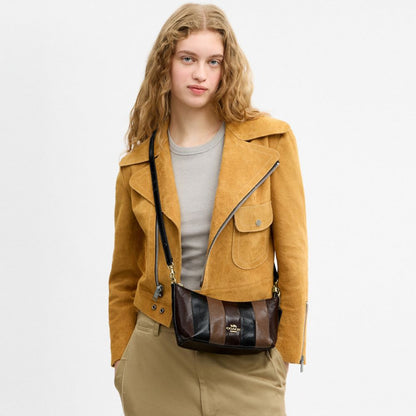Caitlin Shoulder Bag With Striped Patchwork