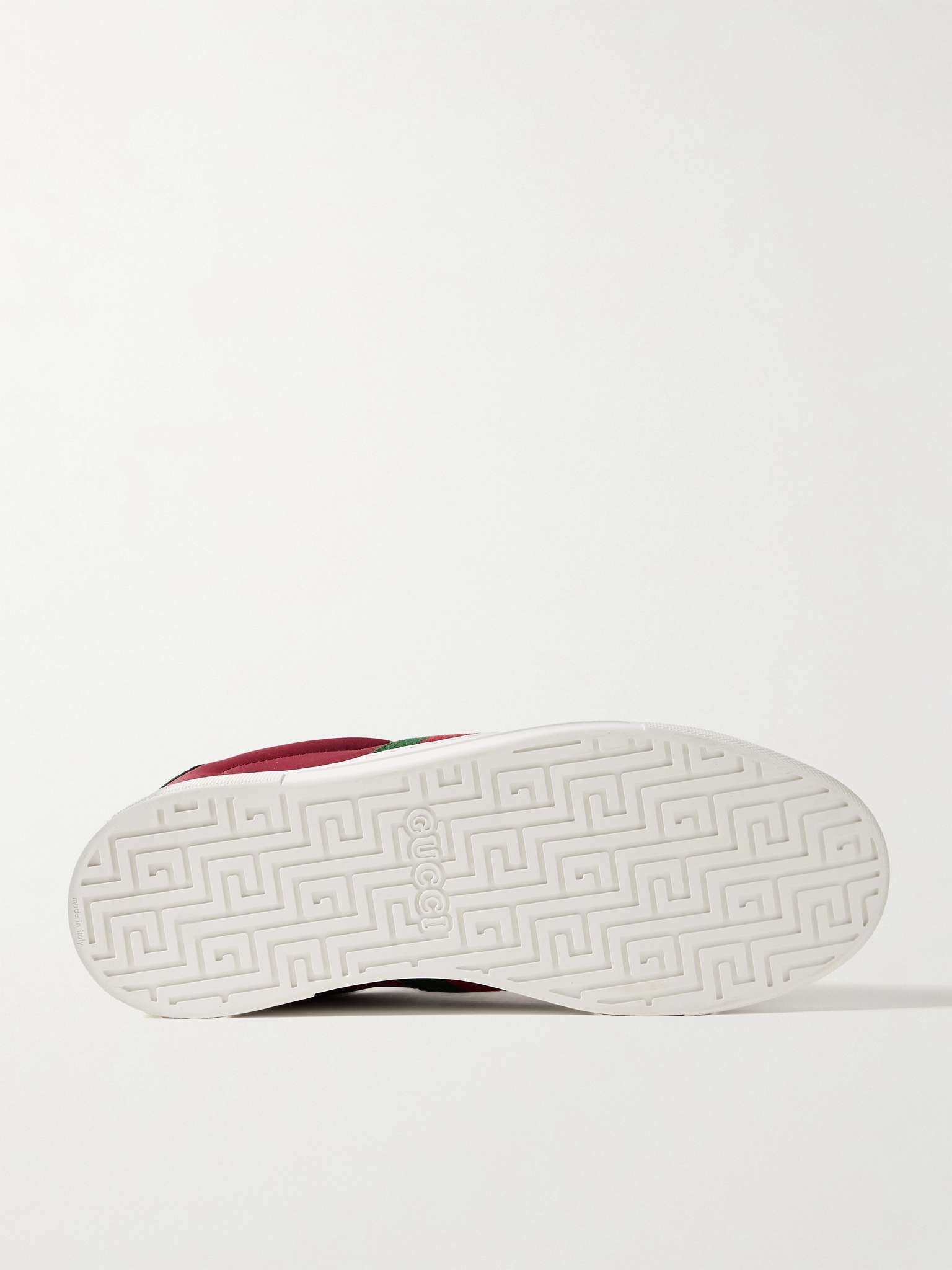 Ace Croc-Effect Leather and Webbing-Trimmed Twill Sneakers