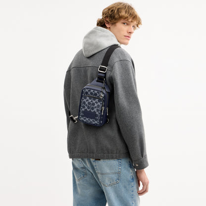 Racer Sling Pack In Signature Canvas With Charms
