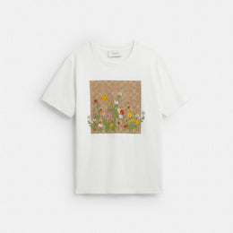Floral Signature Square Classic T-Shirt In Organic Cotton