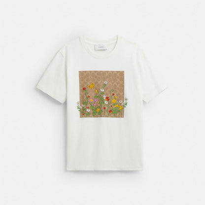 Floral Signature Square Classic T-Shirt In Organic Cotton