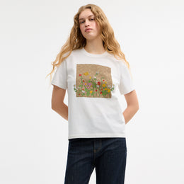 Floral Signature Square Classic T-Shirt In Organic Cotton