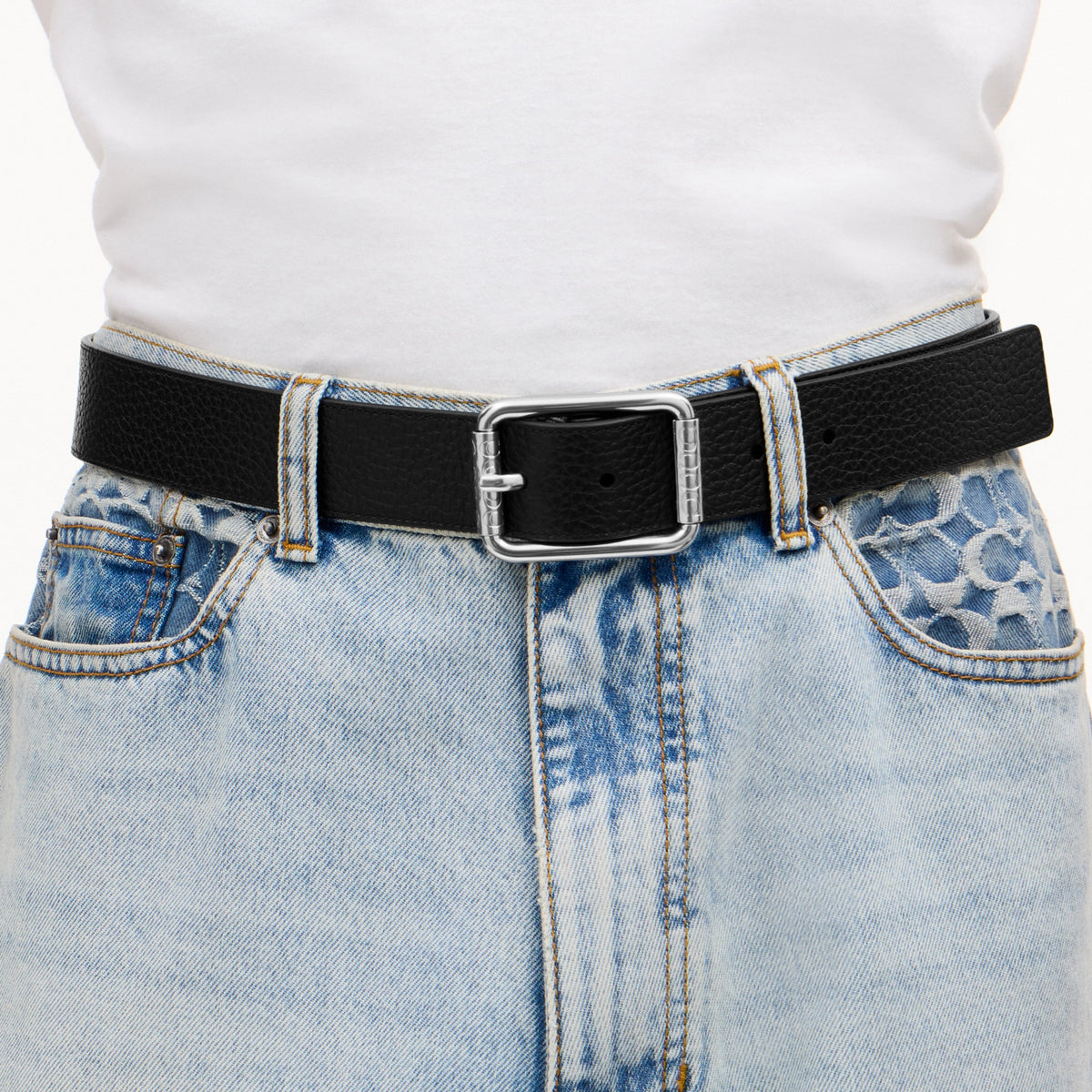 Double Roller Buckle Belt, 35 Mm