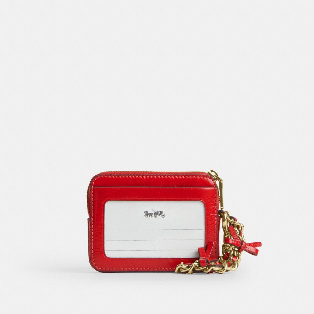 Zip Card Case In Signature Denim