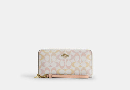 Long Zip Around Wallet In Signature Canvas