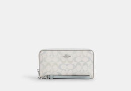 Long Zip Around Wallet In Signature Canvas