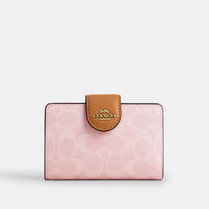 Medium Corner Zip Wallet With Gingham Print