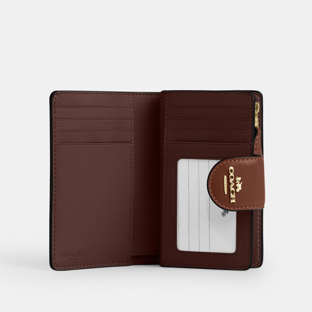 Medium Corner Zip Wallet With Gingham Print