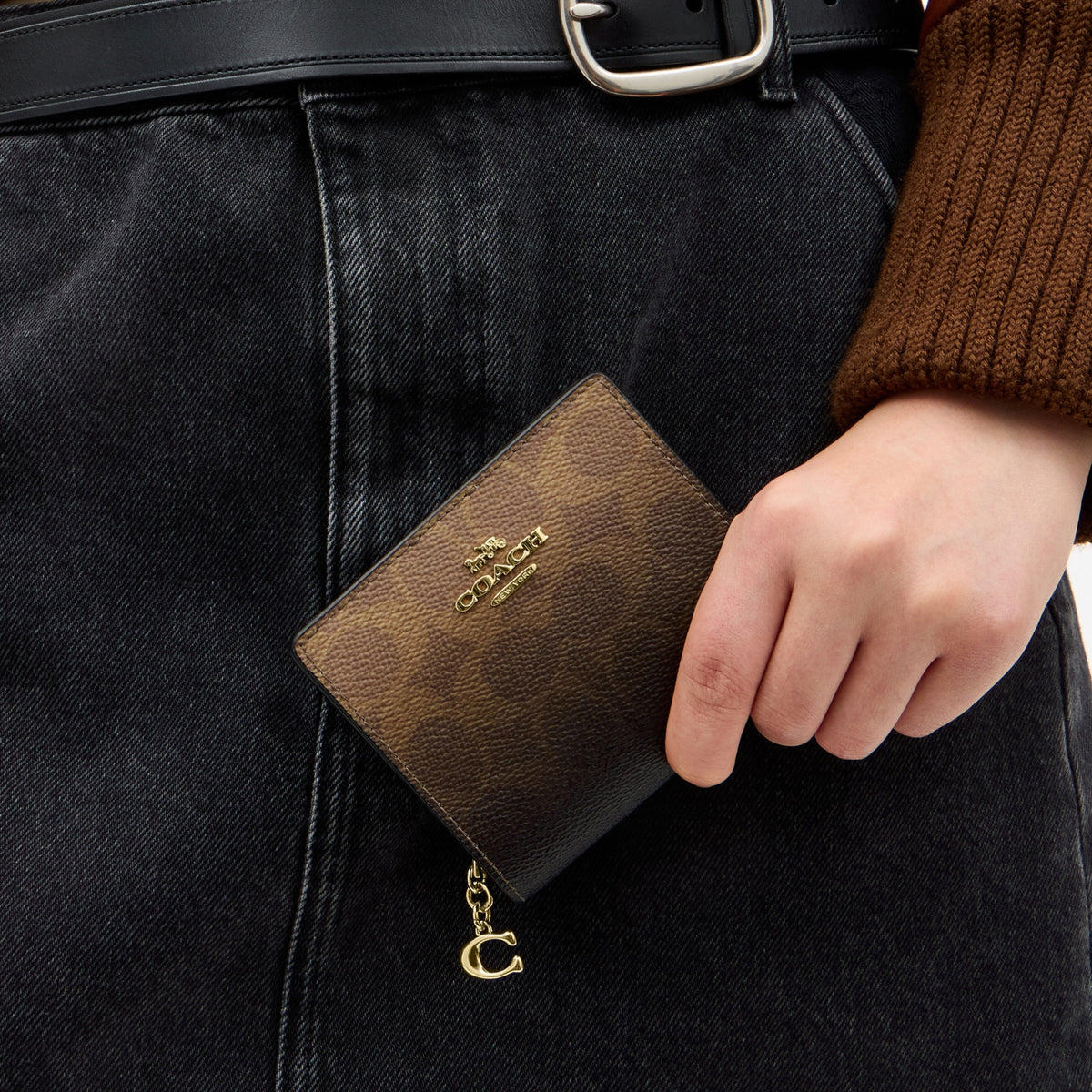 Snap Wallet In Signature Denim
