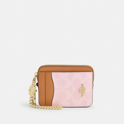 Zip Card Case In Signature Denim