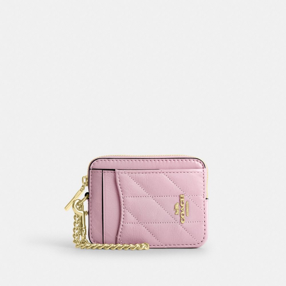 Zip Card Case In Signature Denim