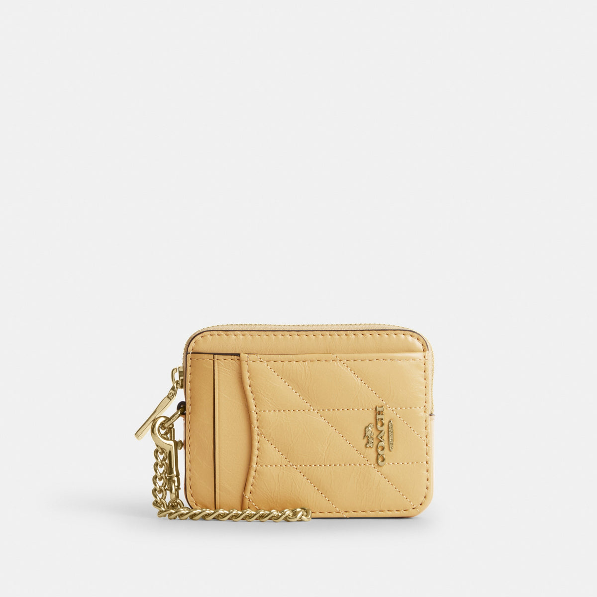 Zip Card Case In Signature Denim