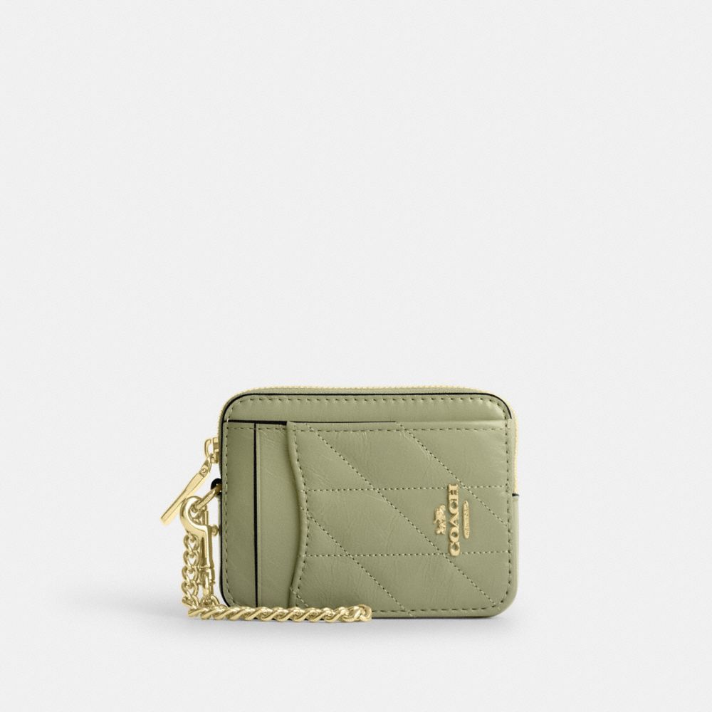 Zip Card Case In Signature Denim