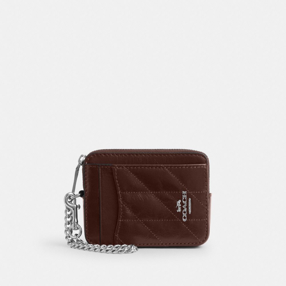 Zip Card Case In Signature Denim