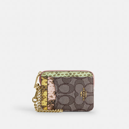 Zip Card Case In Signature Denim