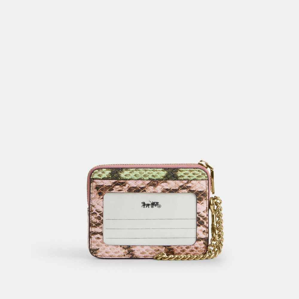 Zip Card Case In Signature Denim