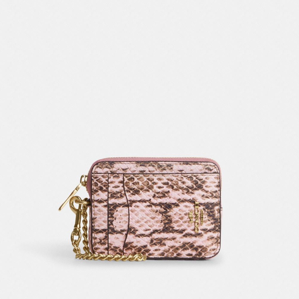 Zip Card Case In Signature Denim