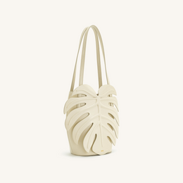Cecelia Leaf Shape Shoulder Bag - White