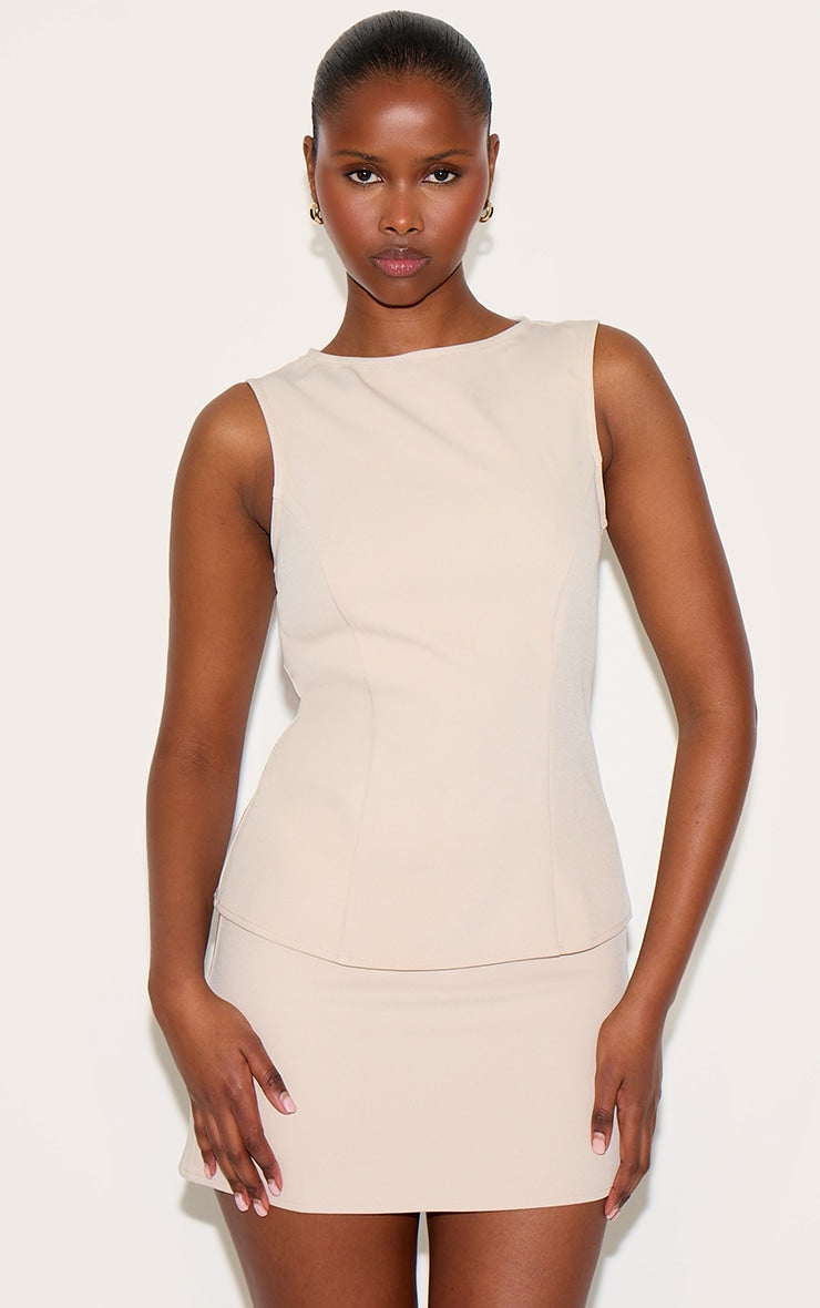 Sand Woven Sleeveless Long Top